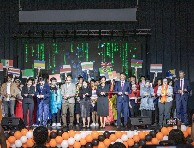 Infomatrix opening ceremony with country delegations on stage