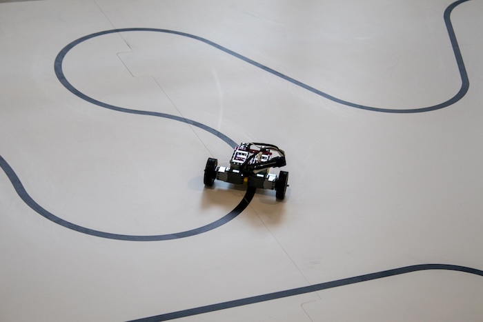 Line Follower Robot competition in action