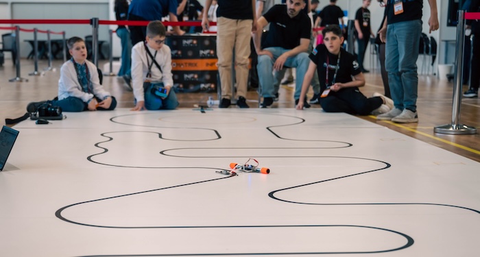 Line Follower Robot competition in action